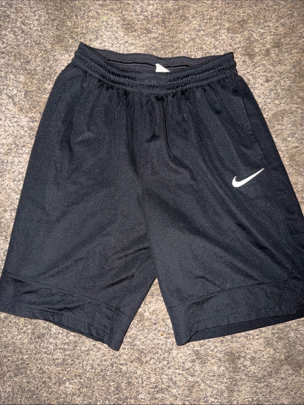 Nike Black Athletic Shorts with White Swoosh